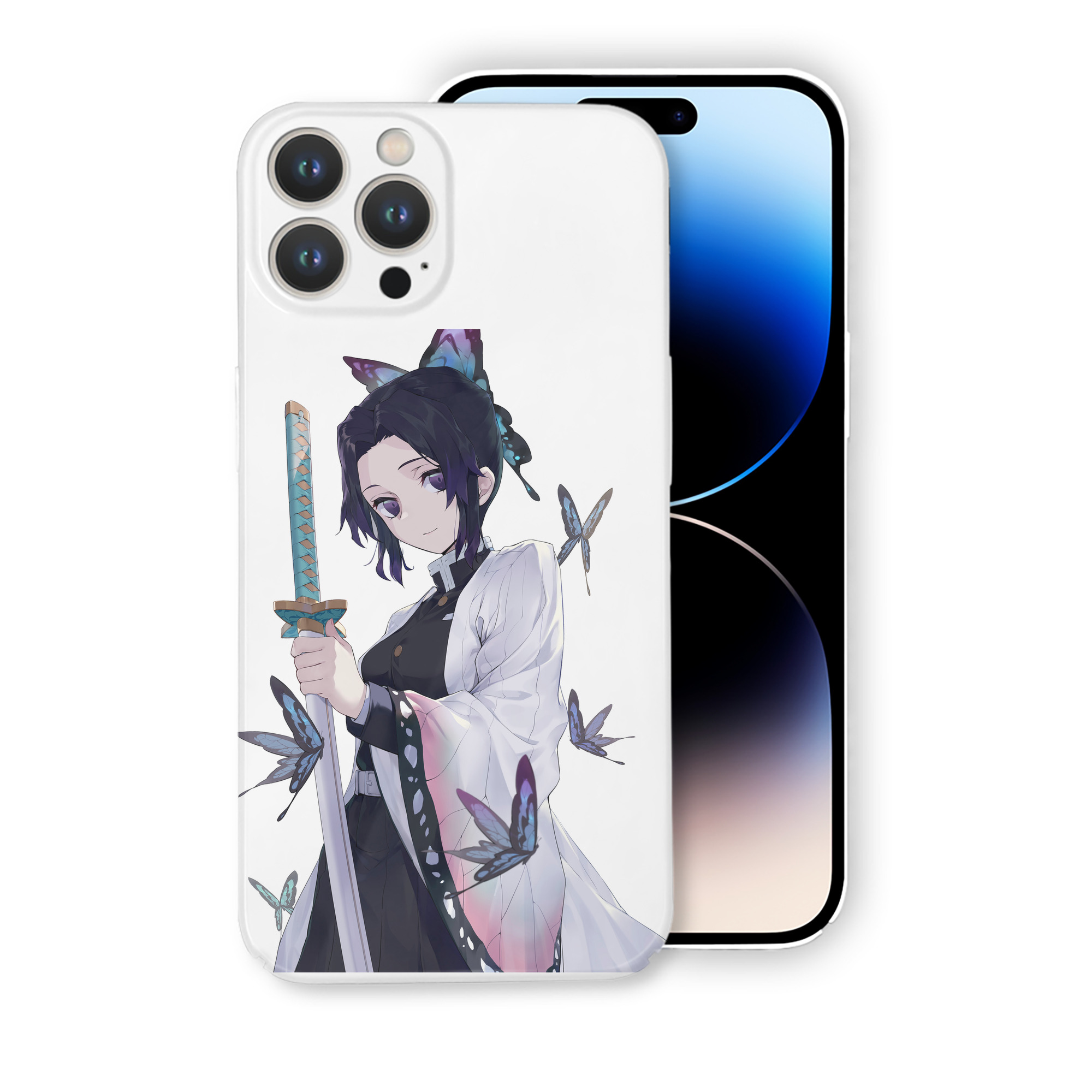 （画像用） 鬼滅の刃（きめつのやいば）蟲柱-胡蝶 しのぶ／こちょう しのぶ Kochou Shinobu 【iPhone 14シリーズ対応】ハードケース